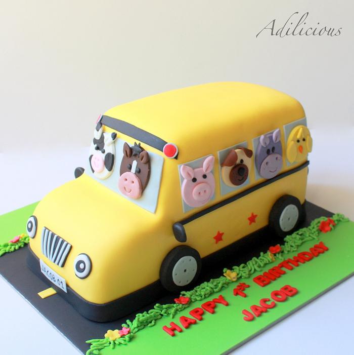 Farm Animal Bus Cake