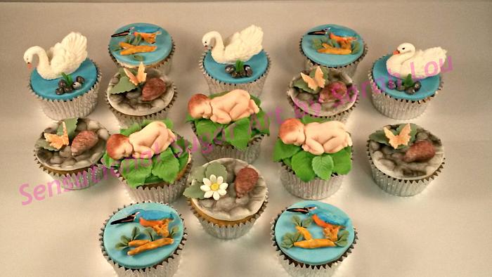 Nature Themed Baby Shower cupcakes