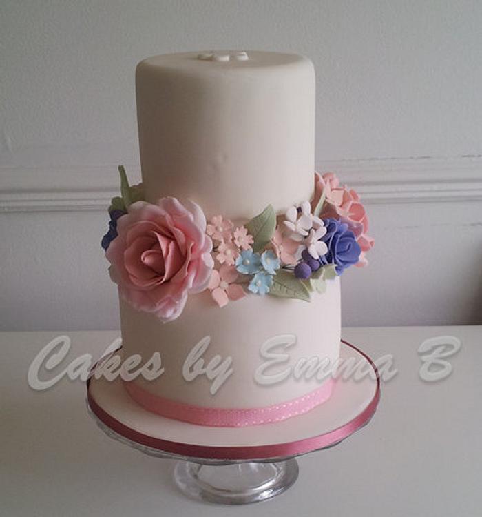 Romantic Vintage Wedding Cake - made and decorated at Fair Cake
