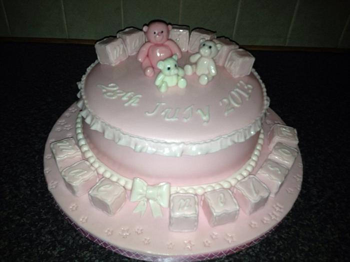 Christening cake for little girl
