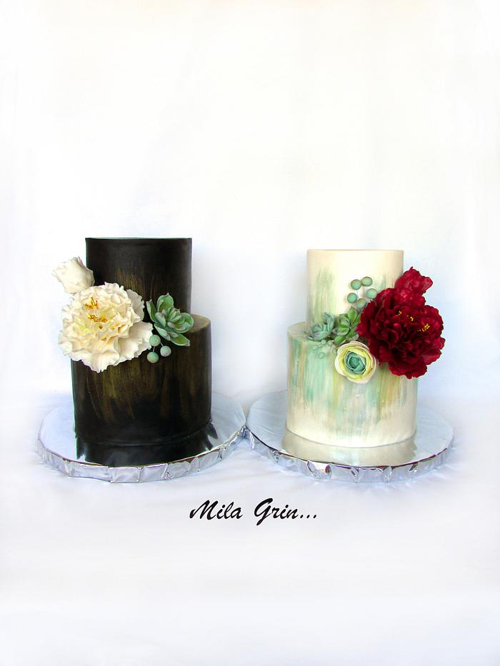 wedding cake: bride and groom 