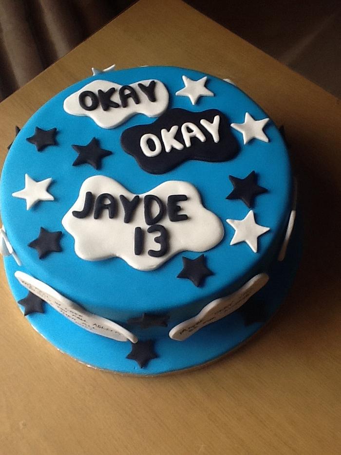 Fault in our stars cake