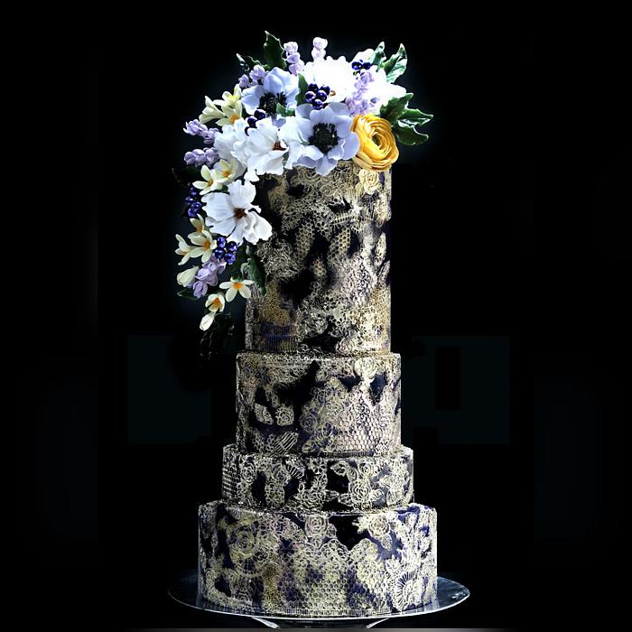Wedding Cake Lace and Ligh Bouquet