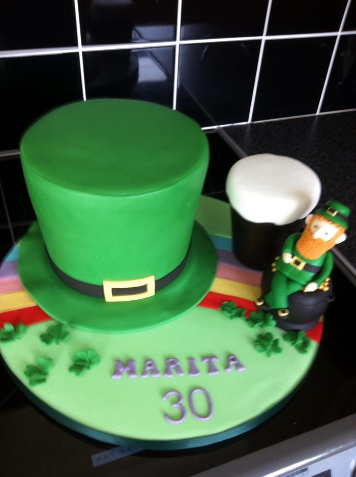 Irish themed birthday cake