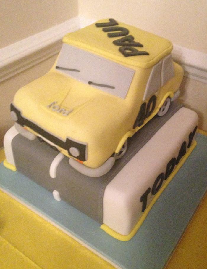 40th birthday car cake