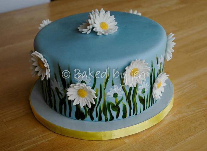 Painted Daisies Cake