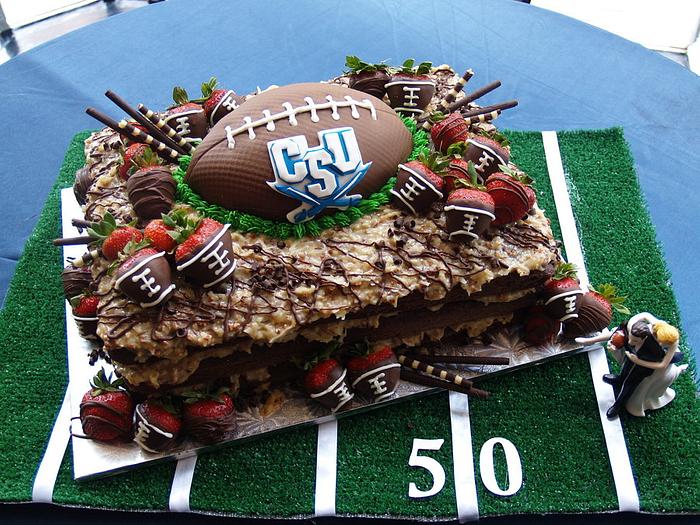 Football German Chocolate Groom's Cake