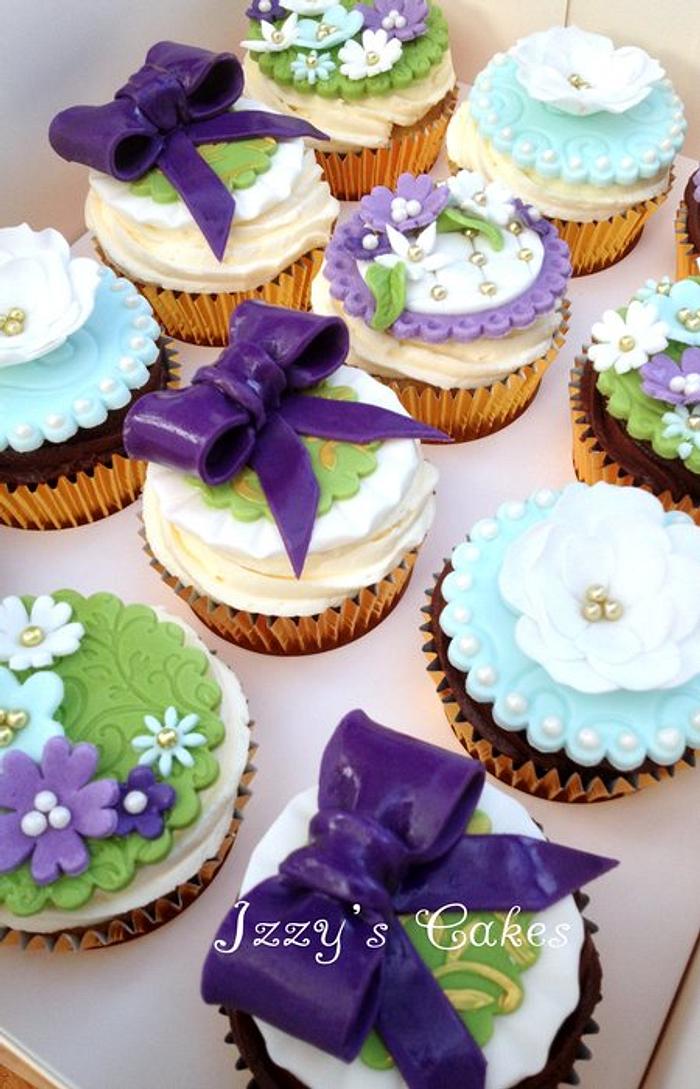 Purple Bow Cupcakes