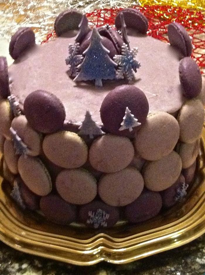 Macarons - Purple velvet Xmas cake