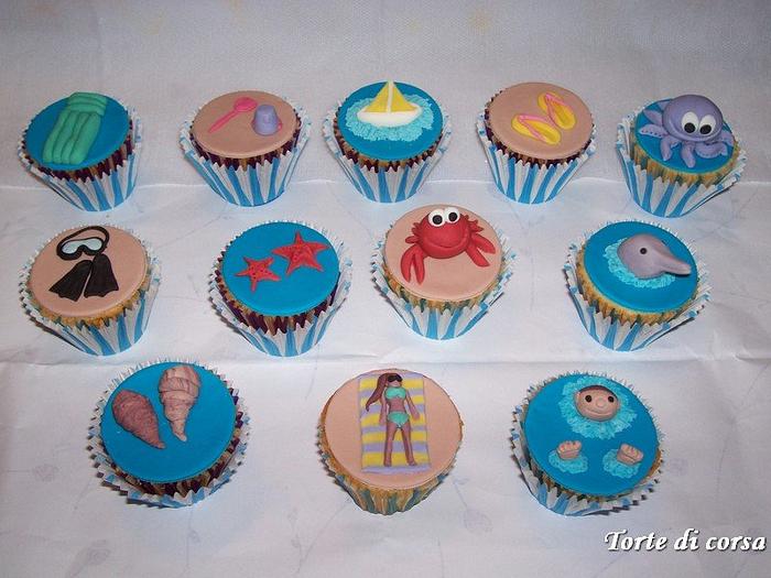 Sea cupcakes