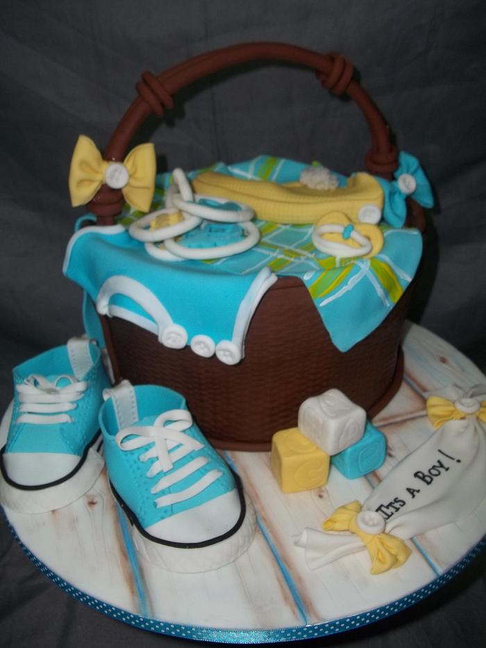 Baby shower basket cake