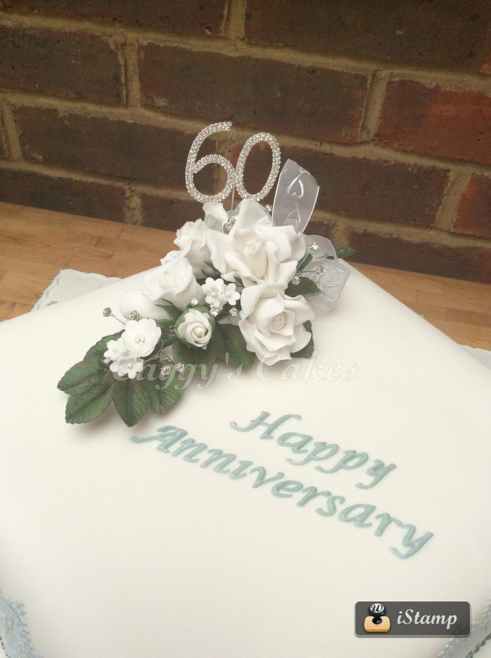 Diamond wedding anniversary cake