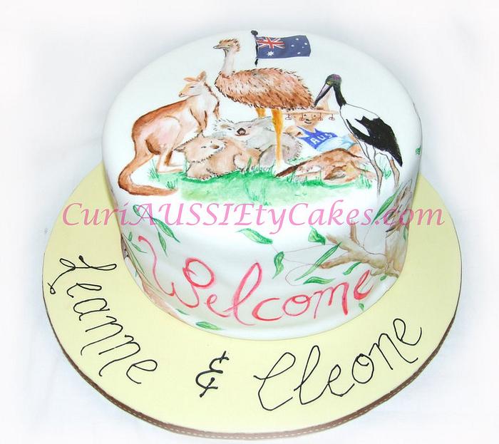 Australian animals theme cake