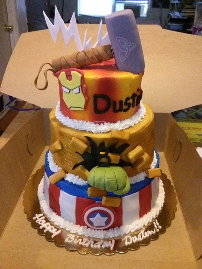 Avengers Themed Birthday Cake