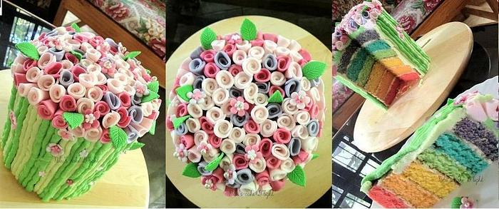 Ribbon rose cake