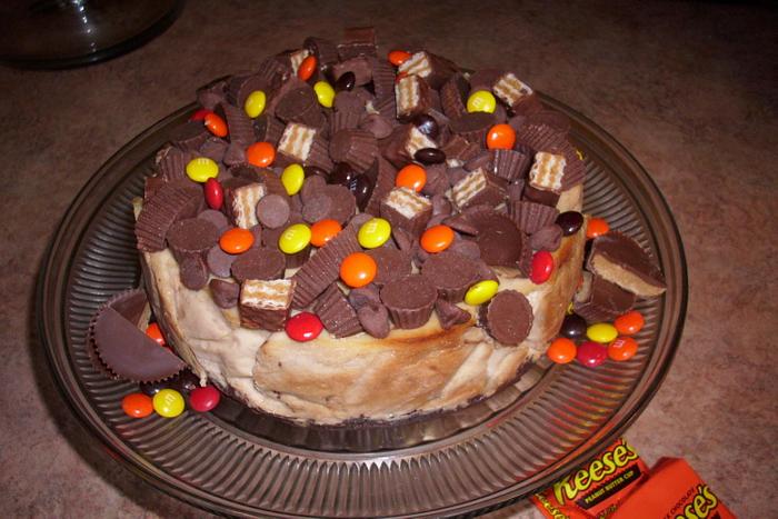 Reese's Pieces Gone Crazy Cheesecake