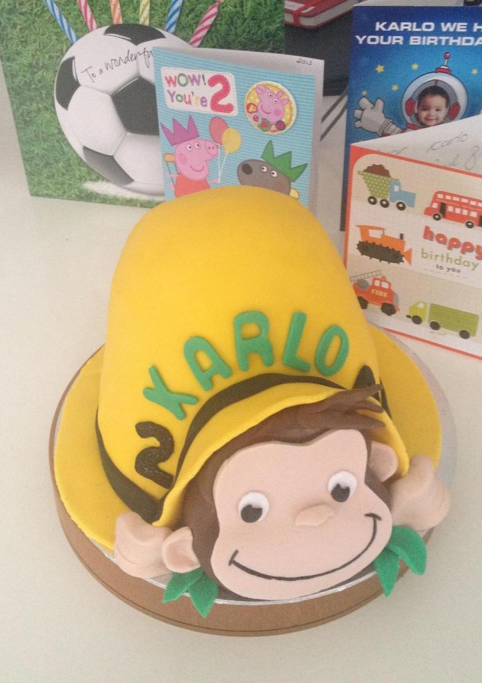 Curious George hat cake