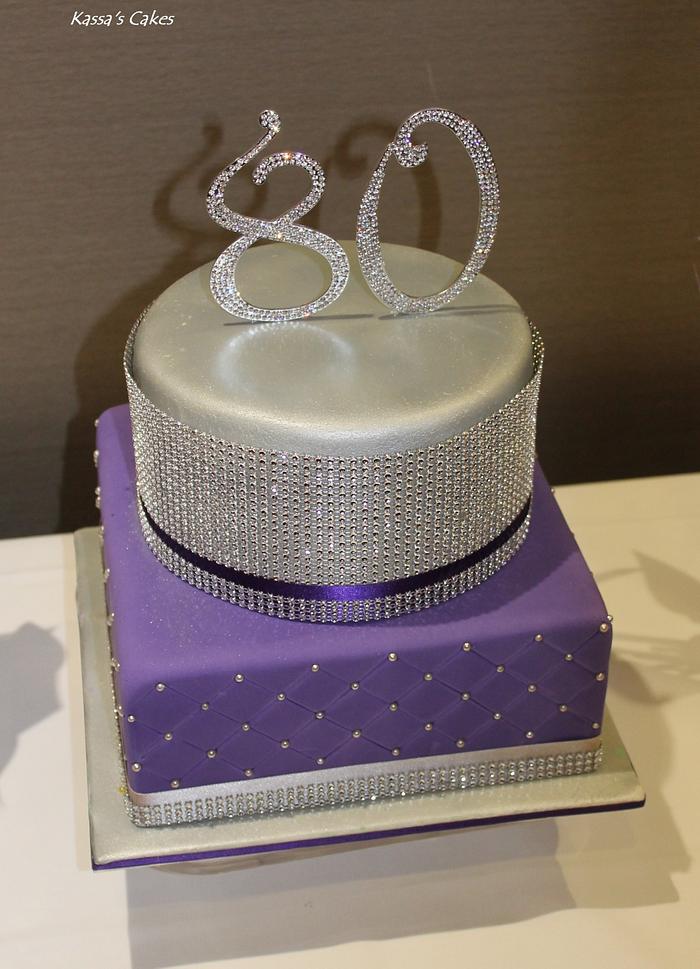 Bling 80th Birthday Cake 