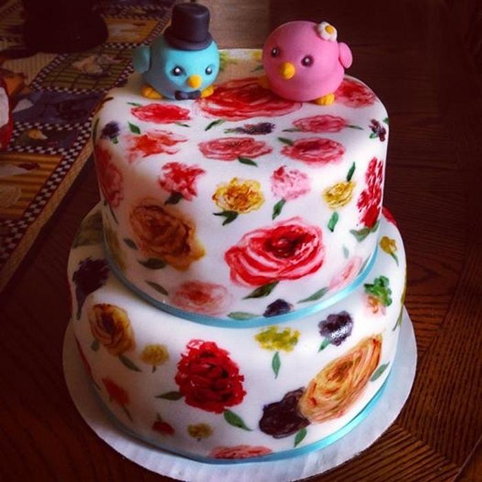 Painted Flower Cake