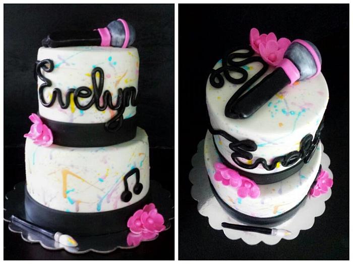 Painting & Karaoke Girls Birthday Cake