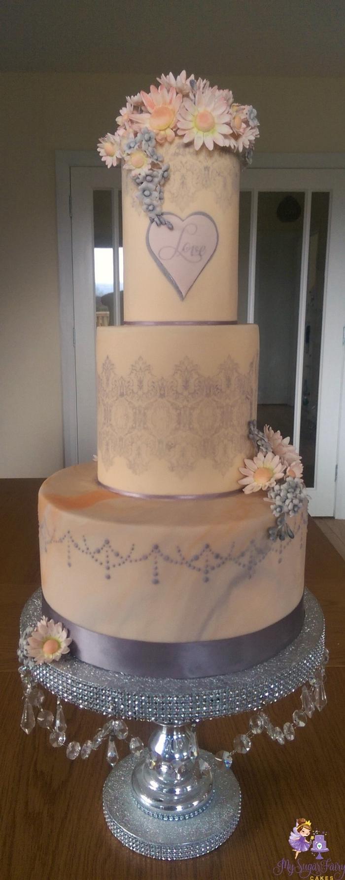 Boho Daisy wedding cake