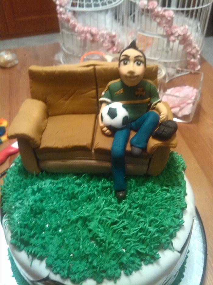 football and playstation cake