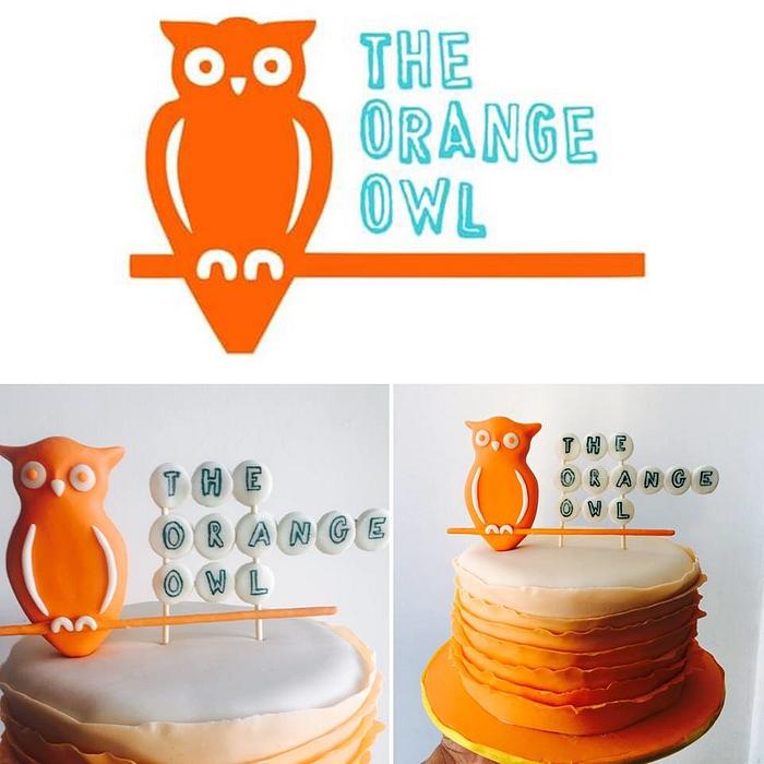 Cake with 'Orange Owl' logo