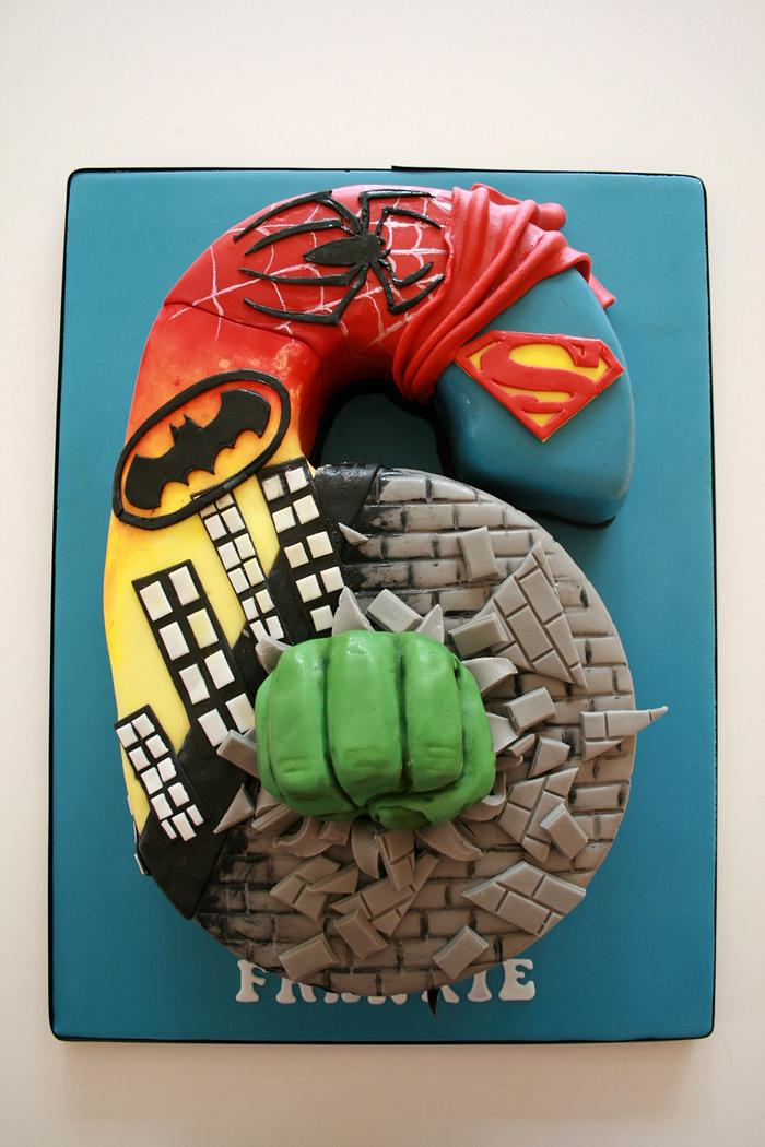 Superheroes Birthday Cake -