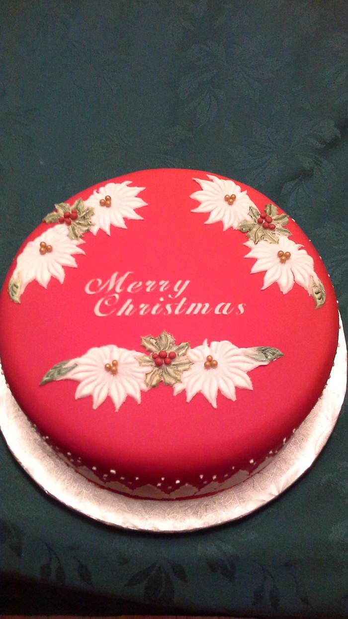 Poinsetta christmas cake