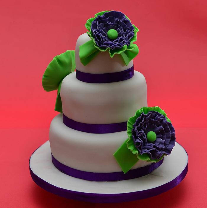 Miniature wedding cake.
