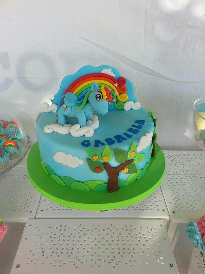 Rainbow Dash cake 