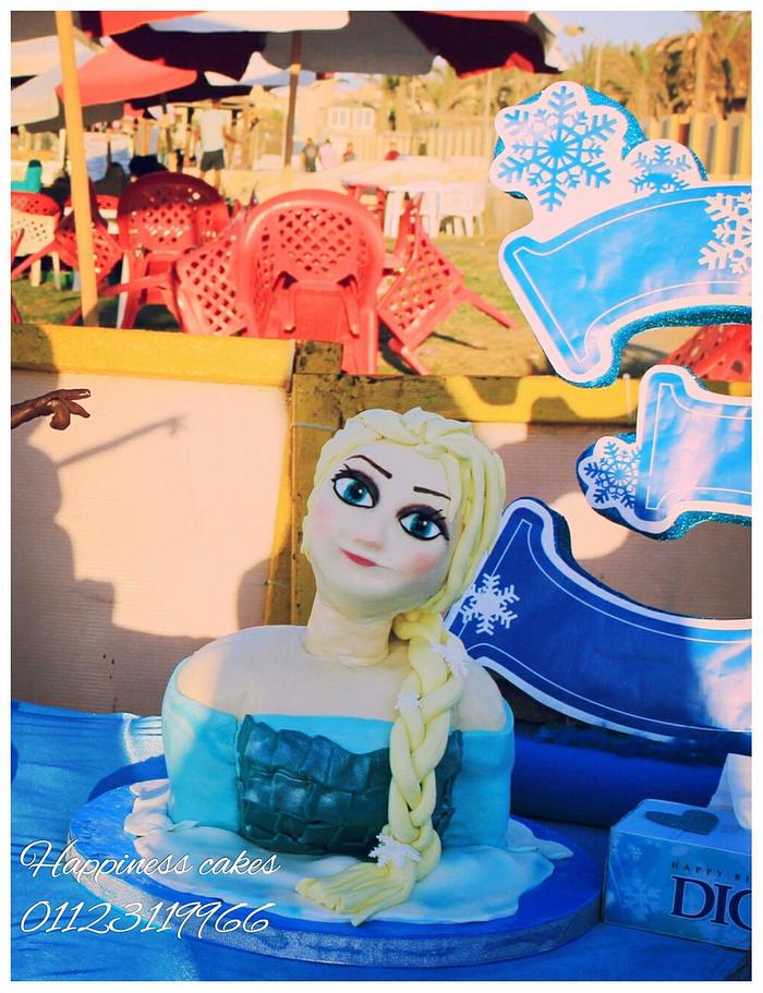 Elsa bust cake