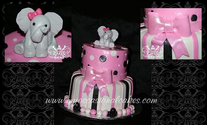 Pink & Black birthday cake