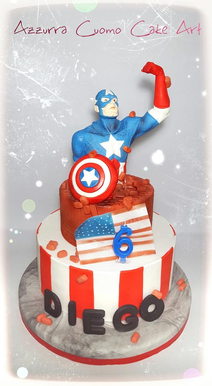 Captain  America  cake❤