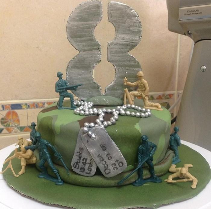 8th Birthday Army Theme Cake