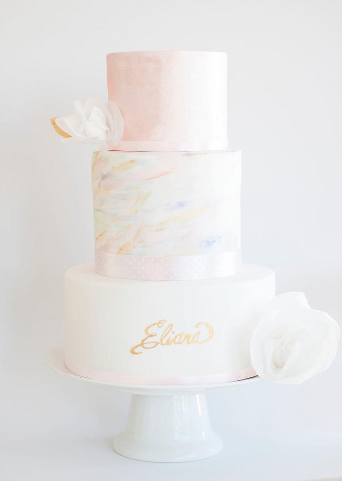 Blush Watercolor Cake