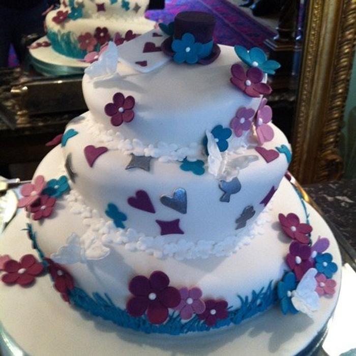 Mad Hatter inspired wedding cake