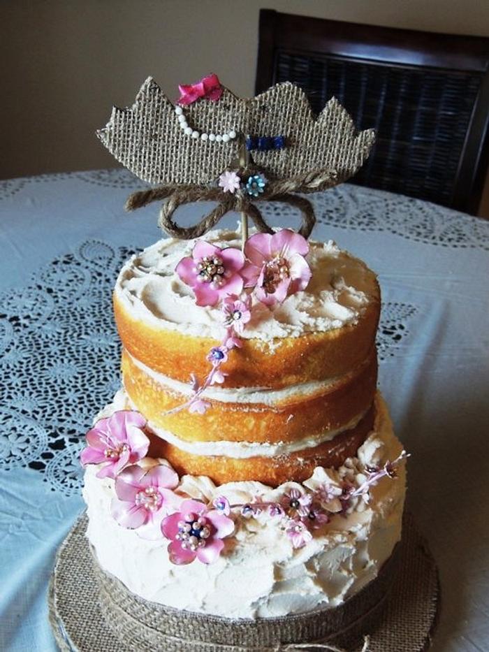 Rustic engagement cake