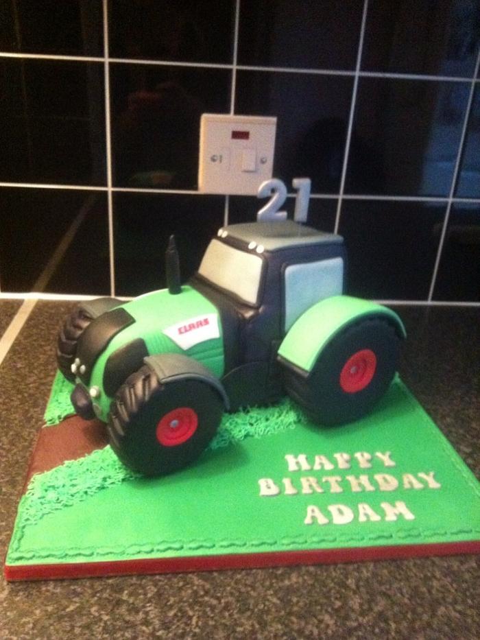 Green Claas tractor cake