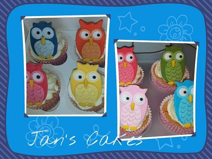 2D Owl cupcakes