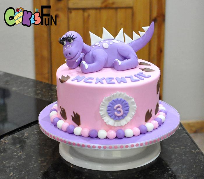 Purple Dinosaur Birthday Cake