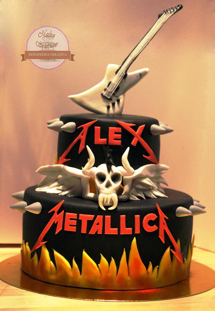 Fondant cake Metallica - Tarta fondant Metallica