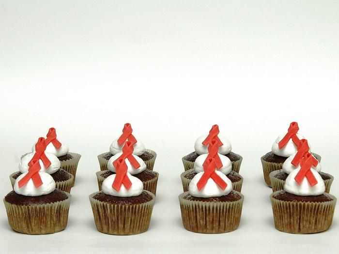 Aids Awareness Ribbon Cupcakes
