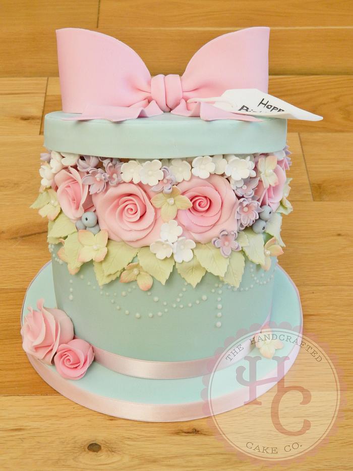 Hatbox birthday cake