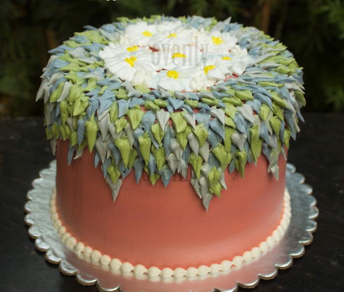 leaf and flower cake