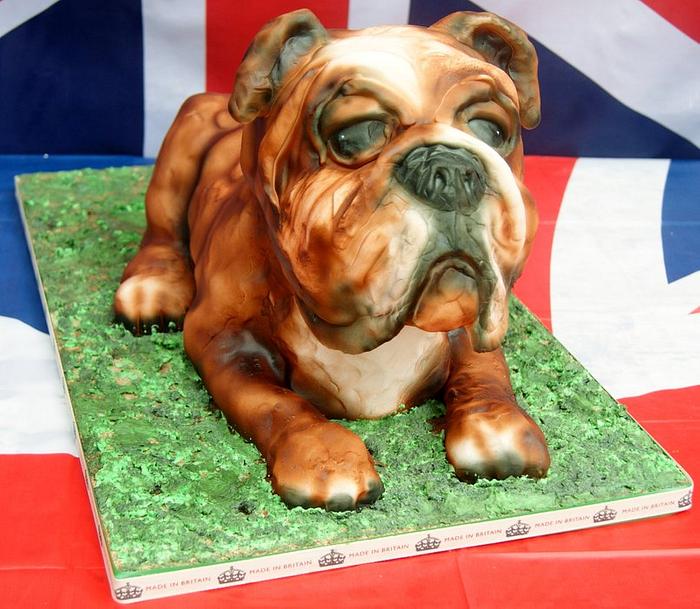 British Bulldog carved cake