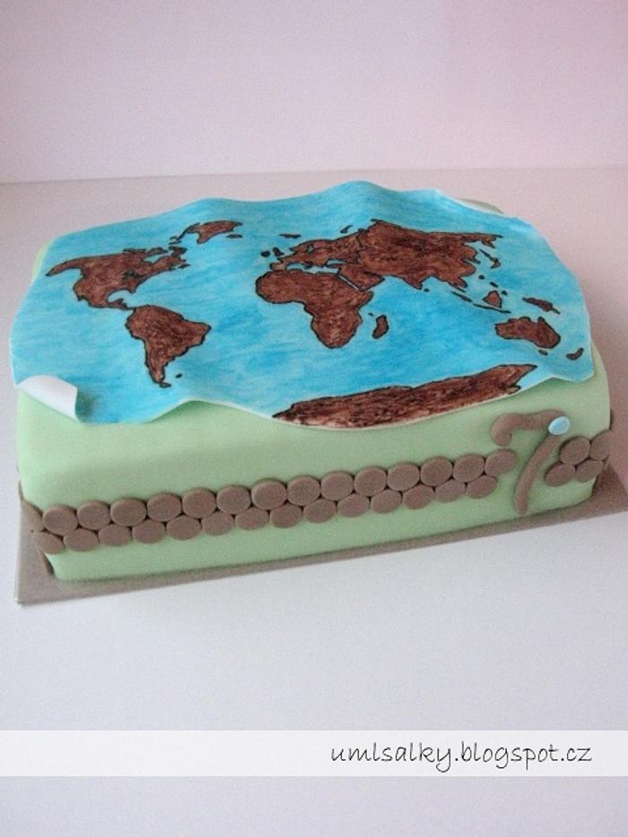 World Map Cake