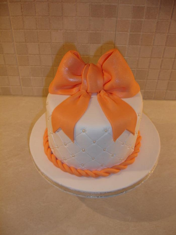 Orange bow cake