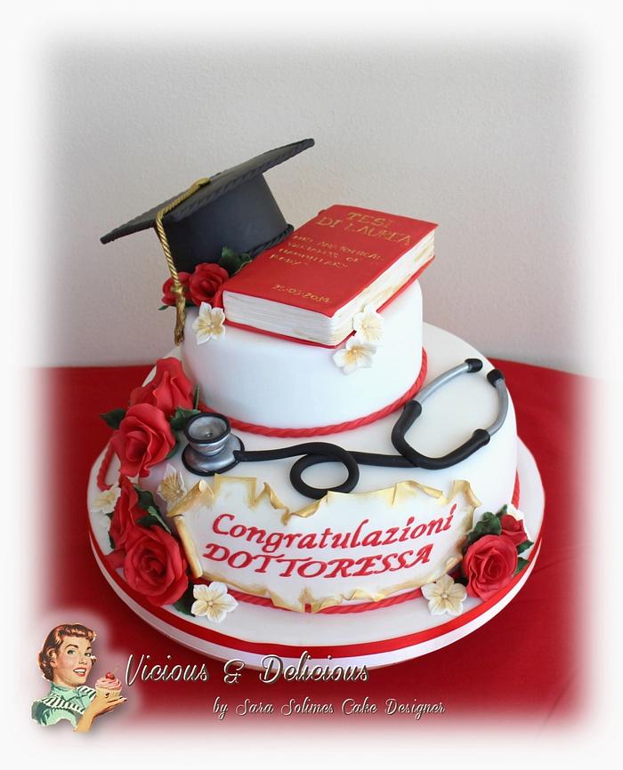 Medical degree cake