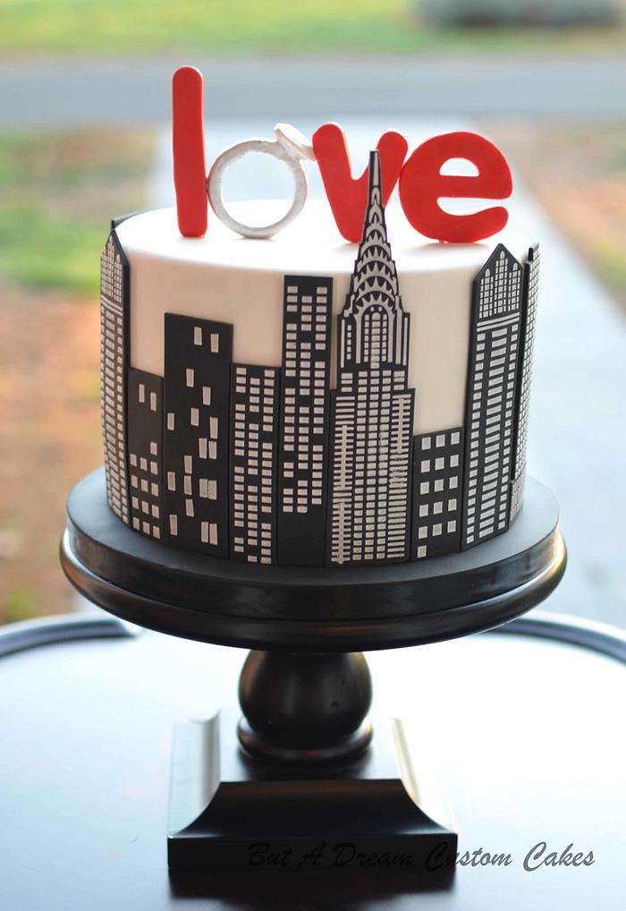 NYC Engagement Cake